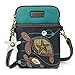 Chala Group Chala Handbags Sea Turtle Cellphone Crossbody Handbag - Convertable Strap- Turquoise and Black (Black and Turquoise)
