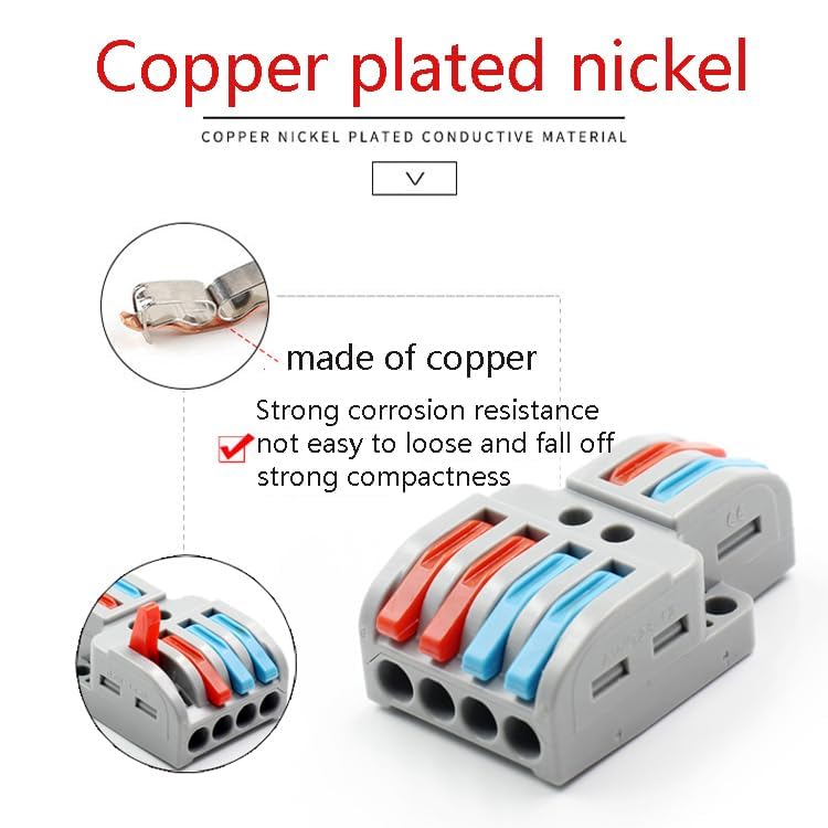 Image of XELYTON Wire Clip Connector, Universal Connection Terminals, Circuit Inline Splices Electric Connectors, Quick Connect & Freely Assemble Electrical Splicing Kit for Compact (2 In 4 Out, 30)