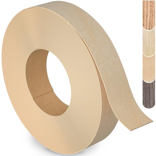 ZYJT Birch Edge Banding, 3/4 inch x 50ft roll of Veneer Edge Banding Pre-glued Flexible, Wood Tape Banding for Cabinet Repair