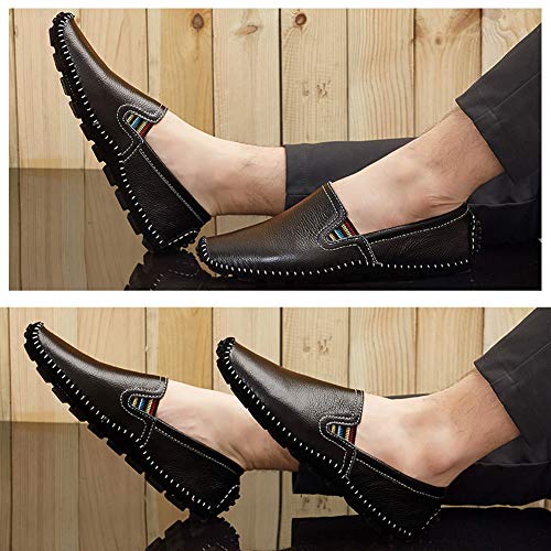 Image of Men's Driving Shoes Leather Slipper Casual Slip on Loafers