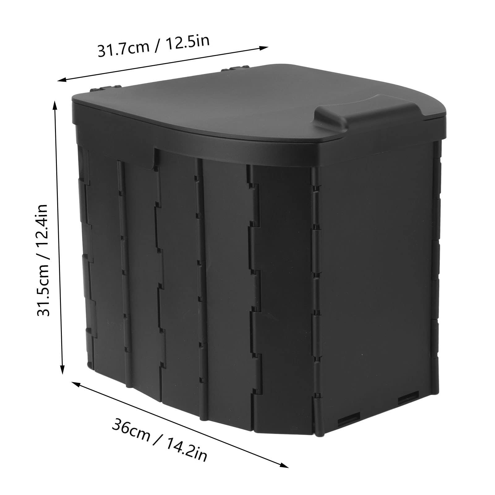 Vasino da Viaggio Pieghevole Sedile WC Sacchetto della Spazzatura Eccellente capacità Portante Vasino Portatile da Viaggio con Coperchio per Bambini Adulti Nero 40 * 33 * 11 Cm