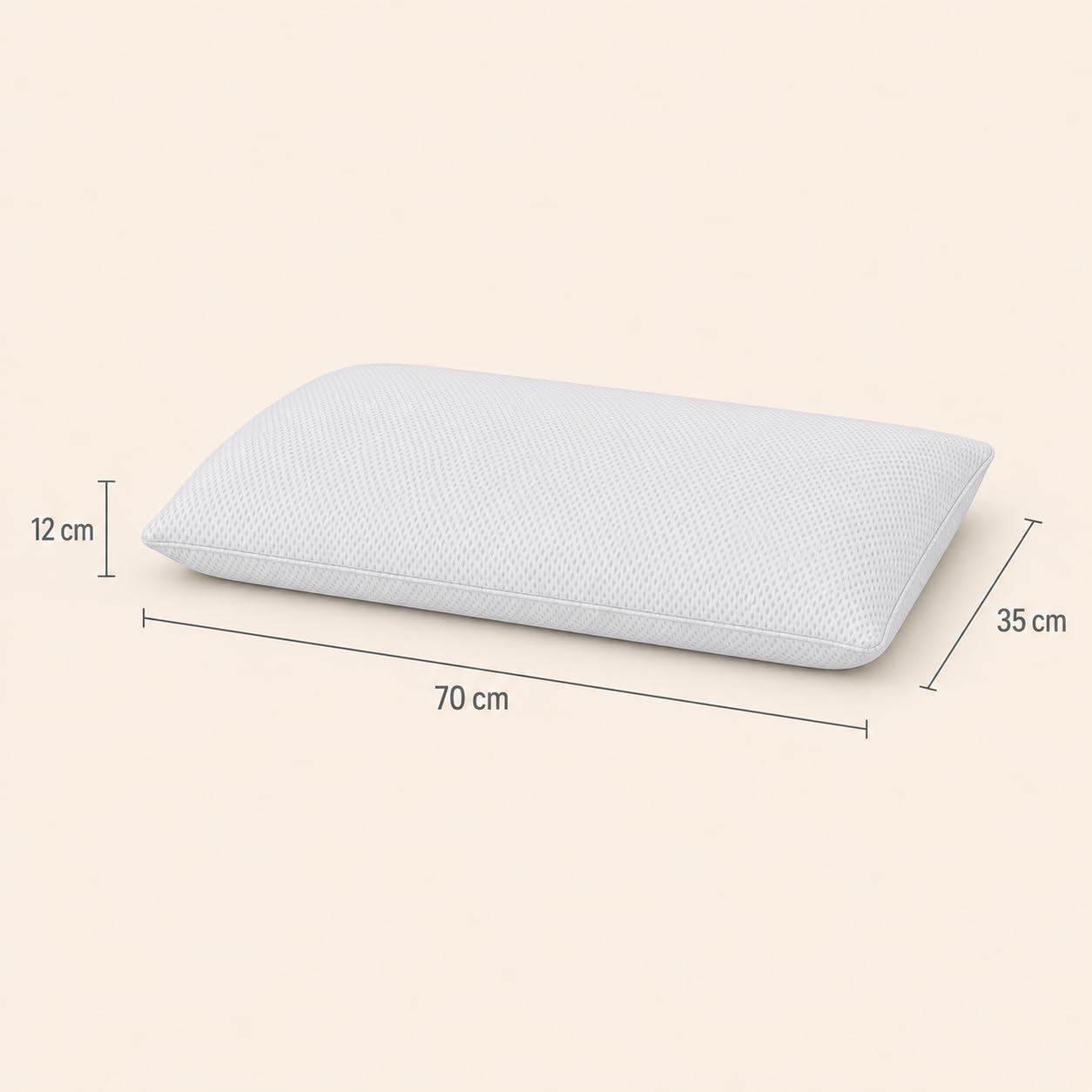 Orthopädisches Nackenstützkissen 12 cm – Visco Gel Memory Foam Halsstützkissen 70×35 cm – ergonomisches Schlafkissen für Rücken- & Seitenschläfer, druckentlastend, waschbarer Bezug