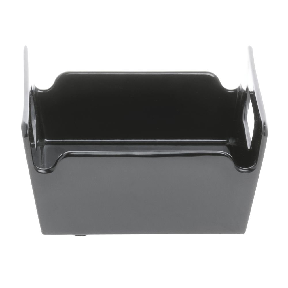 Serving Bowl with Handles Square Black Melamine - 4" L x 4" W x 2 3/10" H by HUBERT – 4.0 liters, Melamine, Black, Model H0220-BLACK
