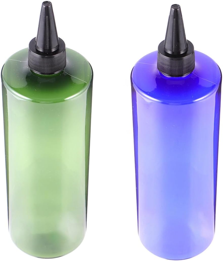 Alasum 4pcs Hair Dye Bottle Applicator 500ml Pointed Mouth PET Refillable