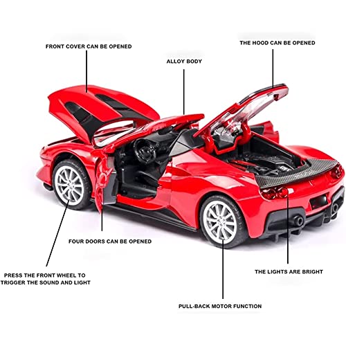 Image of DARVICE 1:32 Diecast Metal Car Model J50 Toy Cars for Kids Pull Back Openable Doors with Light Sound