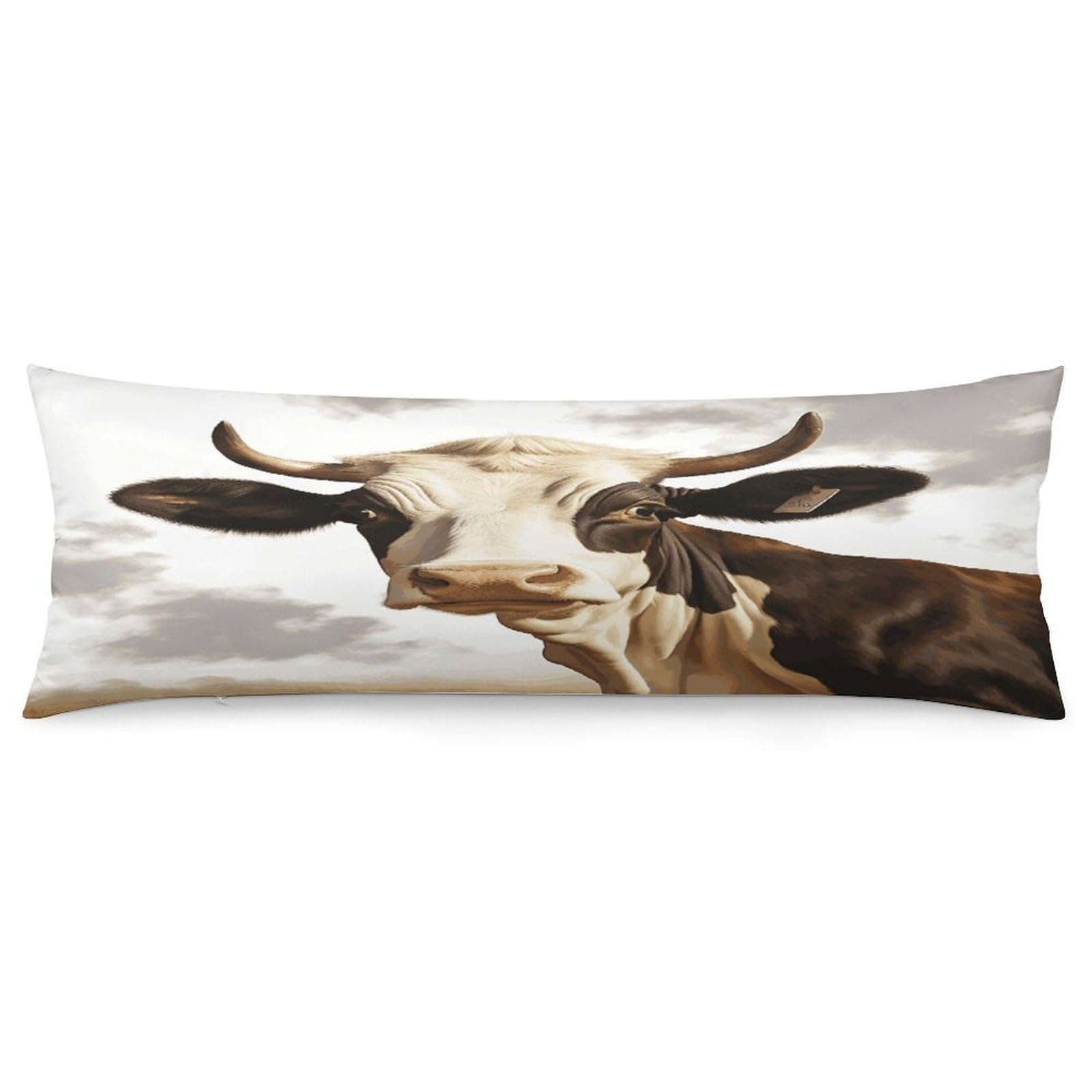 Farm Animal Cow Body Pillow Cover Luxury Long Body Pillow Pillowcase with Hidden Zipper Breathable Soft Cozy Pillow Case Wrinkle Fade Resistant Pillowcase 20''×54''