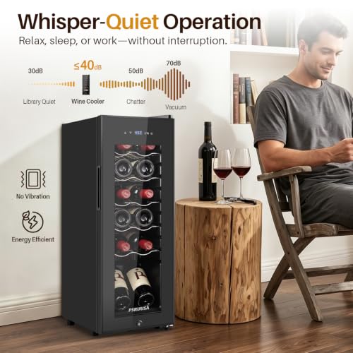 Image of 12 Bottle Wine Fridge, Slim Wine Cooler Refrigerator