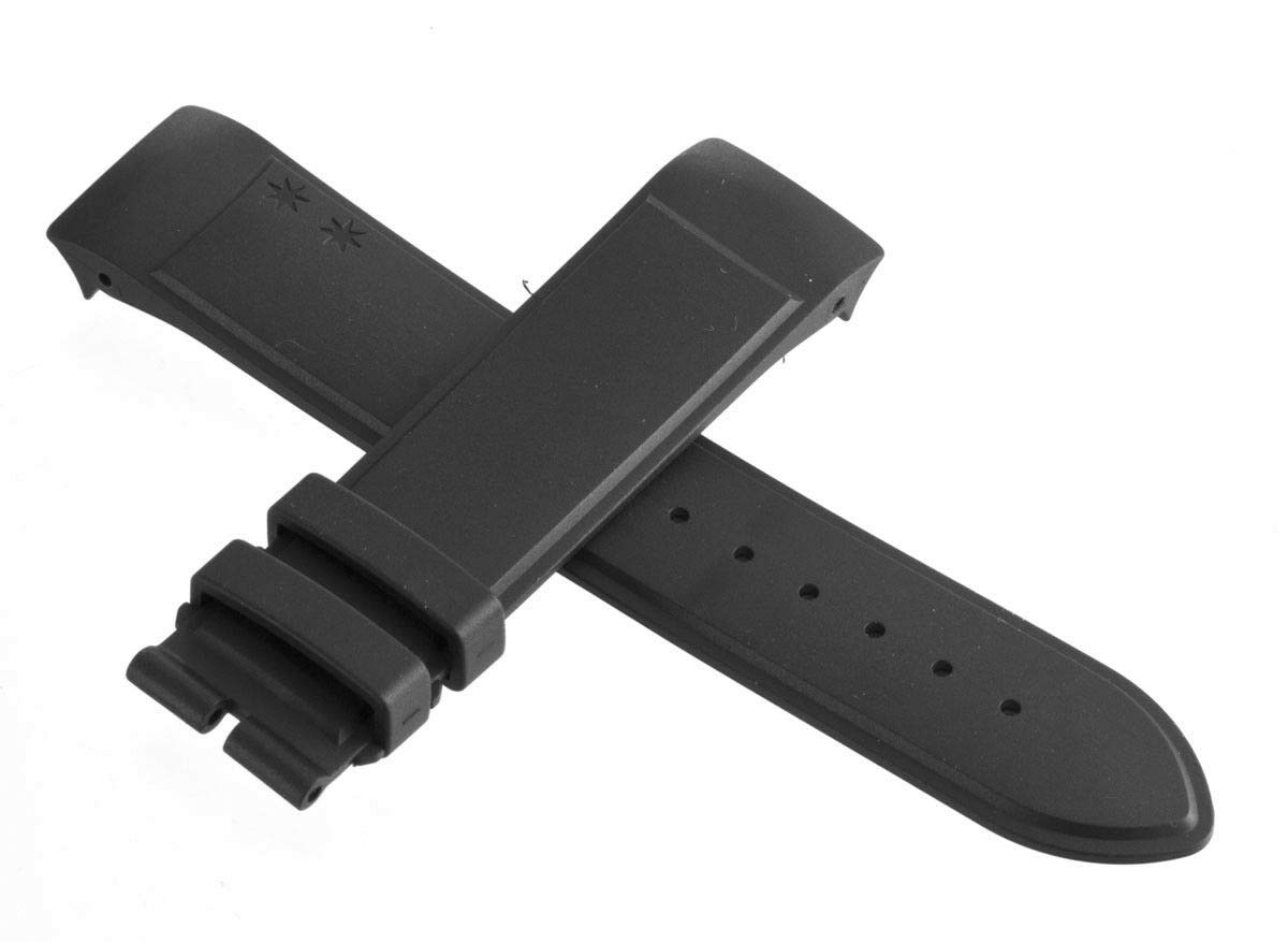 Jaquet Droz 21mm x 20mm Black Rubber Watch Band Strap