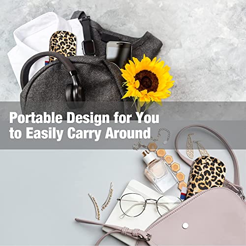 Moko Eyeglass Case Hard Shell For Men Women, Unisex Portable Travel Sunglasses Cases Pu Leather Glasses Storage Box Holder, Leopard #TOP6