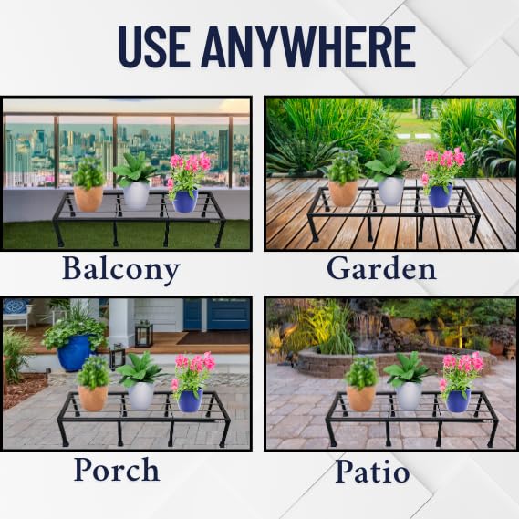 Image of Niyara || Metal Planter Stand || Plant Stand for Pots|| Outdoor Plant Stand (Long 24 inch (Set of 2))