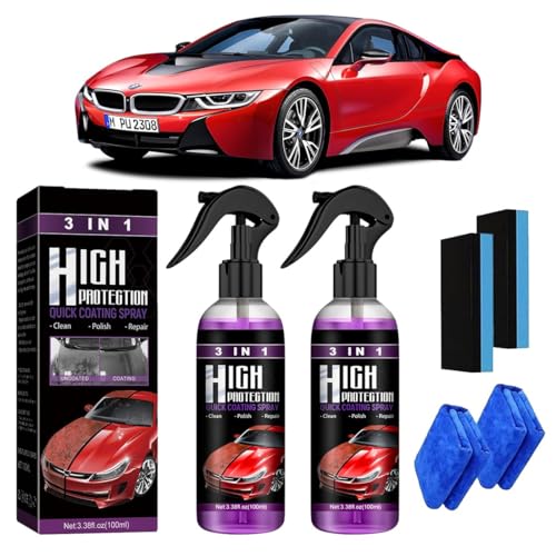 3 en 1 Nano Spray para Quita Arañazos Coche, Nano Auto Spray, Spray de Revestimiento Cerámica para Coche, Car Polish Nano Spray, para Reparación de Arañazos para Coche (2 Piezas)
