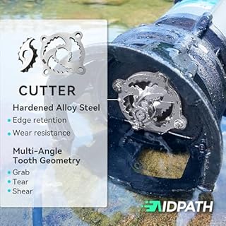 AIDPATH 1 HP Sewage Grinder Pump, Submersible Effluent Pump with Float Switch, 115V, 2" NPT for Basement Sump Basin, Sewage Well, Septic Tank ＆ Trash, 52.5 Ft Max Head for Greater Distances & Heights