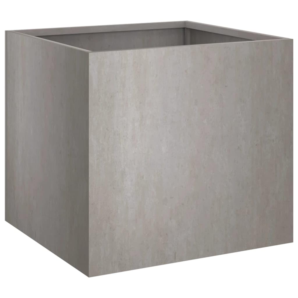 Jardinera Cúbica de Acero Corten, Cama de Jardín Elevada de Aceros Desgastado, Macetas de Aceroe para Exteriores para Patio, Balcón y Jardín (49x47x46cm)