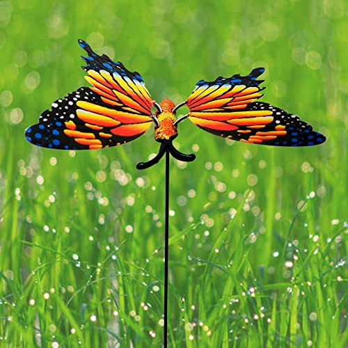 Hapigarden 4 Pack Butterfly Garden Stakes Decorations, Plastic Outdoor Lawn Decorative, Yard Decor Patio Accessories Ornaments Gardening Art Gifts #TOP3