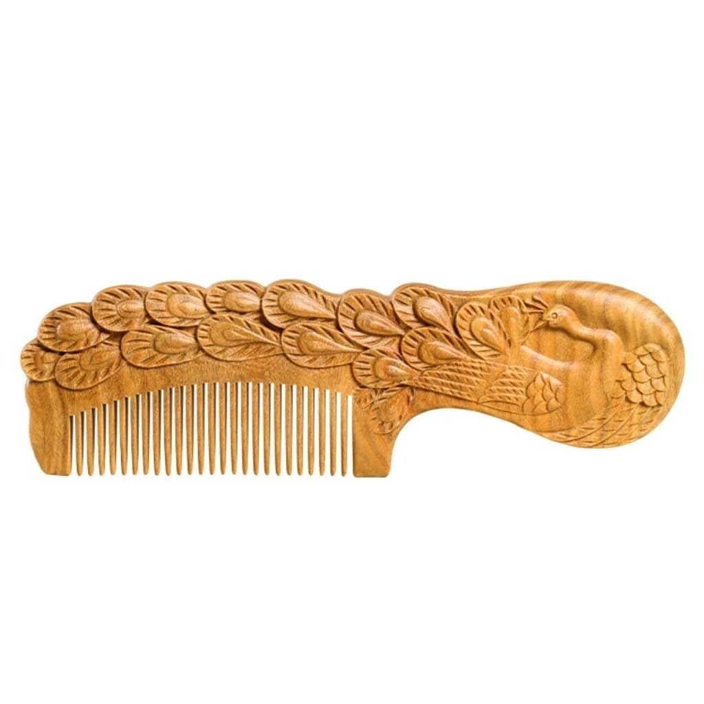 Kamm Langer Haarkamm aus massivem Holz, Haarmassagegerät, Badezimmerkamm, Herren-Bartpflege, Friseursalon-Stylingkamm Kämme
