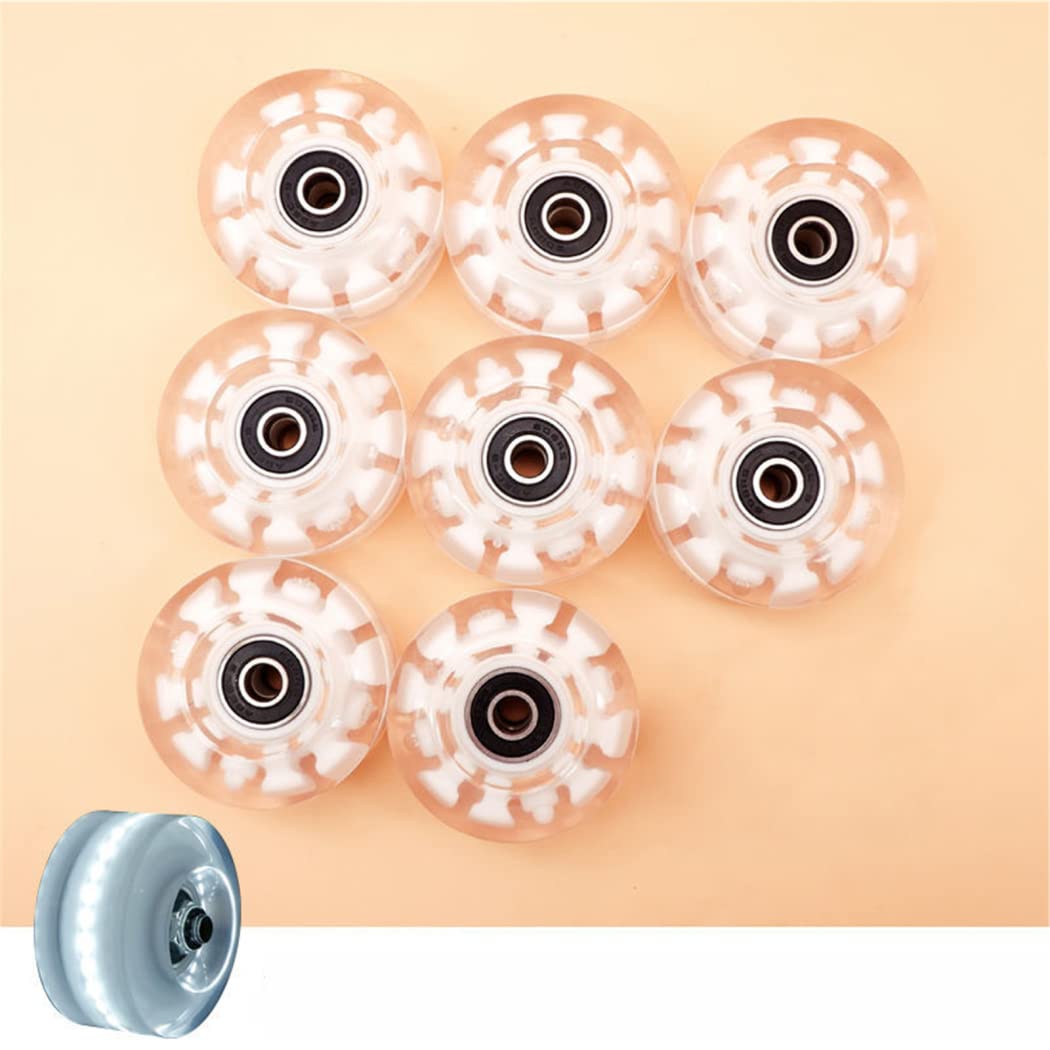 TGHY Paquete de 8 Ruedas de Patines 82A Ruedas de Skateboard Ruedas Luminosas con rodamientos 608RS instalados para Doble Fila Patinaje Y Monopatín 32x58 mm