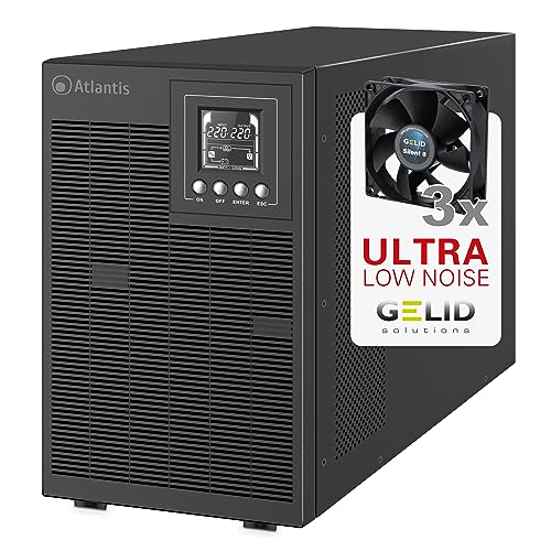 Atlantis A03-OP3002XLN Online 75% Quieter UPS Server Double Conversion Pure Sine Wave 3000VA 2100W,...