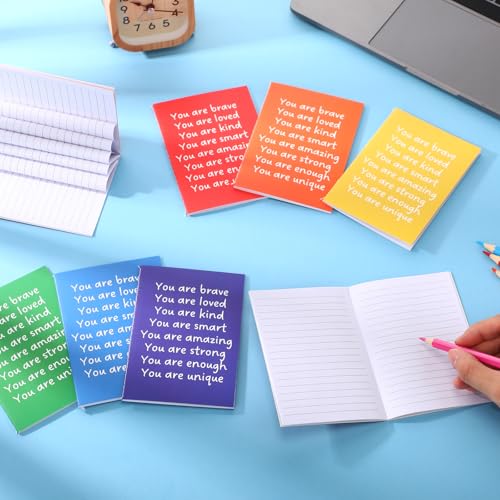 Image of Spakon 96 Pcs Back to School Gifts for Students Bulk Mini Inspirational Notebooks Small Journal Pocket Positive Affirmation Motivational Notepad First Day of School Gifts for Teacher (Rainbow)