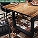 HM&DX Industrial Solid Wood Dining Table,Rectangle Kitchen Table Farmhouse Live Edge Dining Table,Wooden Table Top & Metal Base,Long Dining Room Table for 2,4,6,8(63