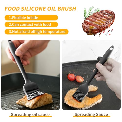 Fisch Grillhalter Grillkorb mit 2 Orange Silikonbürste Faltbarer Grillkorb für Fisch und Gemüse Verschiedene Fleischgrill geeignet für den Grill im Freien
