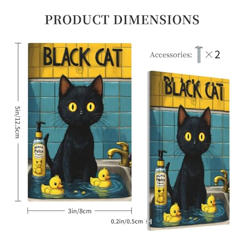 Decorative Light Switch Cover Plate Novelty Black Cat Funny Duck Bath 1 Gang No Device Single Blank Outlet Covers Wall Plate Cover Switchplate Electrical Faceplate