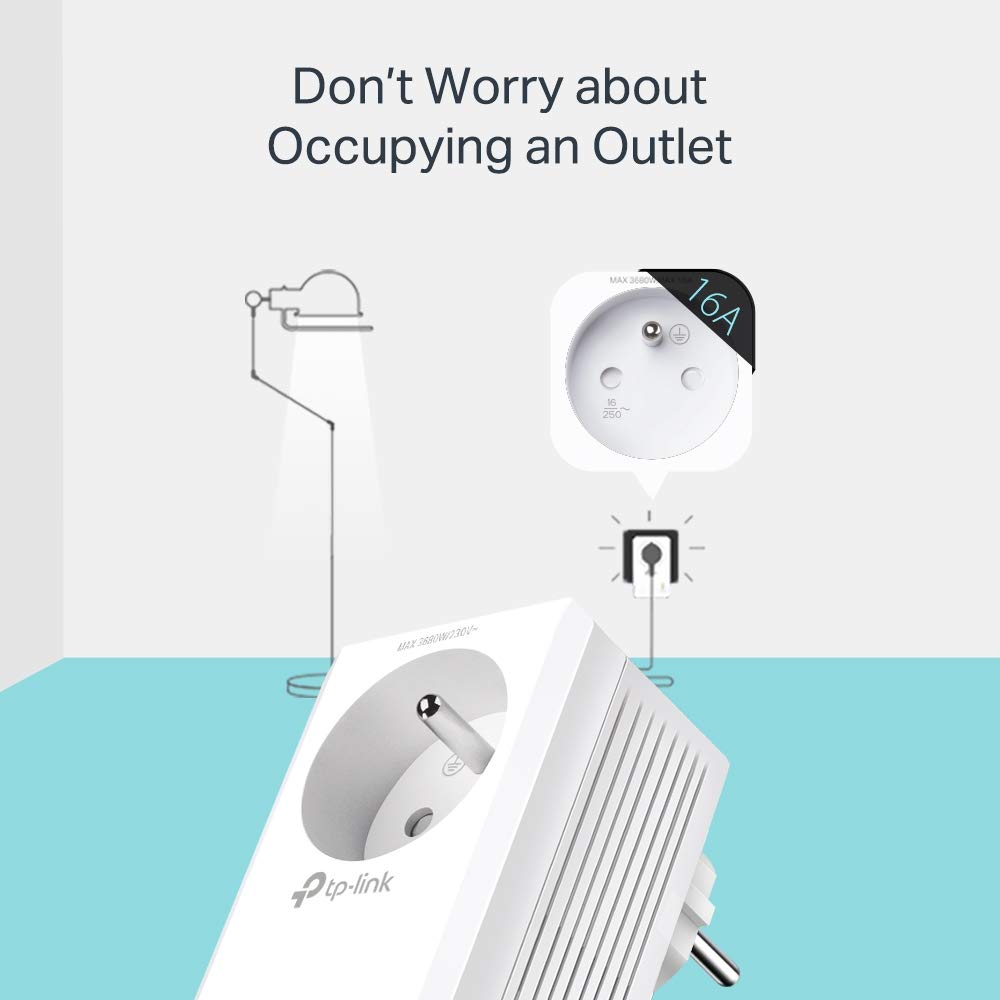 TP-Link CPL WiFi AC 1200 Mbps + CPL 1000 Mbps avec Port Ethernet Gigabit et Prise Intégrée, Boitier WiFi Kit de 2 - Solution idéale pour profiter du service Multi-TV à la maison TL-WPA7617(FR)