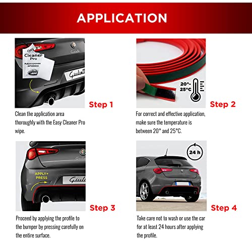 Profilo Giallo Adesivo Full + Quadrifoglio Verde