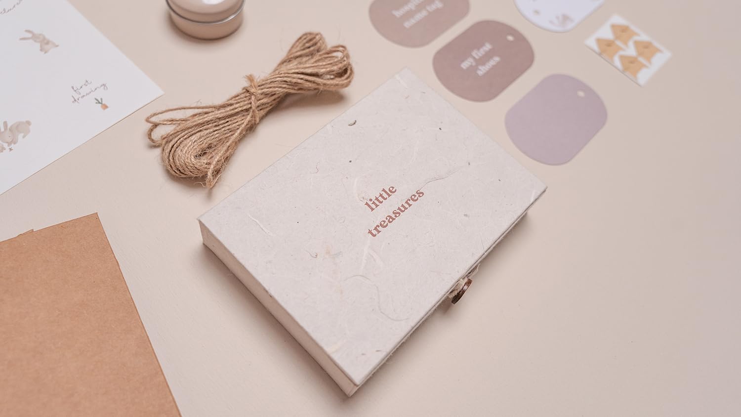 Little Dutch 4745 Pudełko na pamiątki Baby Bunny Beige - Newborn Naturals