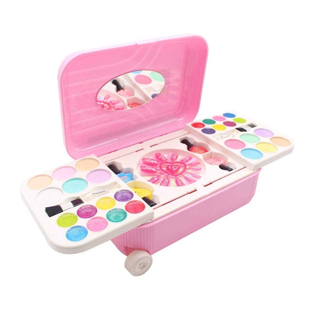 Toyfinity 2 in 1 Cosmetic Makeup Palette and Nail Art Kit for Kids with Portable Trolly Bag | Pretend Play Toy for Girls -Plastic, Multicolor (Assorted Colour and Print) (B0BZ8FGFGH) Amazon Price History, Amazon Price Tracker