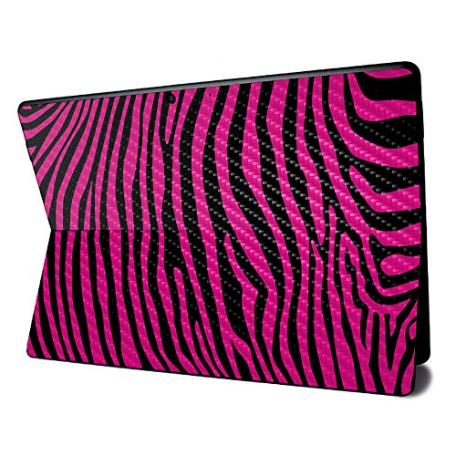 Image of MightySkins Carbon Fiber Skin for Microsoft Surface Pro X - Pink Zebra | Textured Carbon Fiber Finish | Easy to Apply, Remove, and Change Styles | Made in The USA
