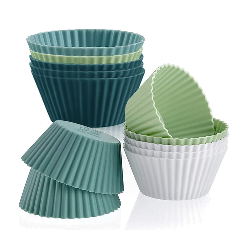 Lot de 24 Moules Muffins Silicone, Anti-adhésif Moule...