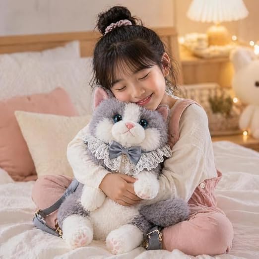 Image of Cute Realistic Cat Plush Backpack for Girls Women Kids, Stuffed Animal Kitty Bag with Meow Sound, Adjustable Shoulder & Crossbody Straps, Backpack for Travel School College