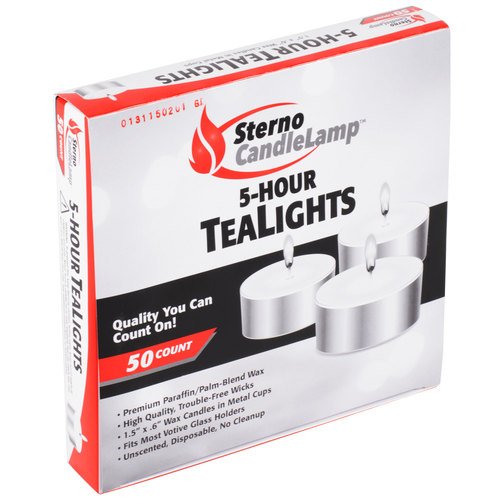SternoCandleLamp 5 Hour Saf-T-Lite Votive / Tea Light Candle 500 / Case