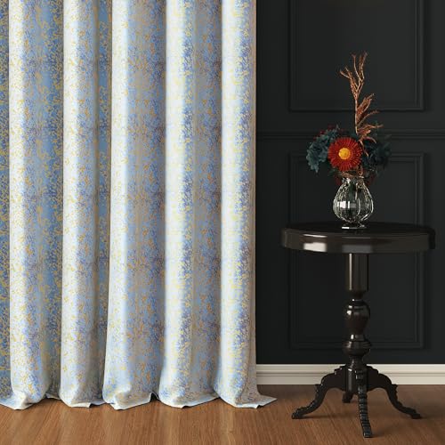 Story@Home Blackout Door Curtains 7 Feet Long Set of 2 | 90% Room Darkening Curtain | Splatter Print | Thermal Insulated Curtains for Living Room | (116 x 215 cm, Light Grey) | Perfect for Home Decor
