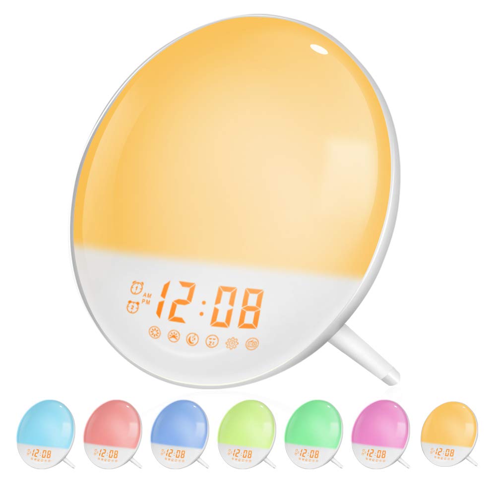COULAX Lichtwecker Wake Up Licht Wecker Sonnenaufgang Sonnenuntergang