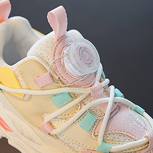 Fashion All Season Children Sneakers Boys and Girls Running Lightweight Breathable Comfortable Little Kid Girl Shoes (Pink, 5-5.5 Years Little Child)4