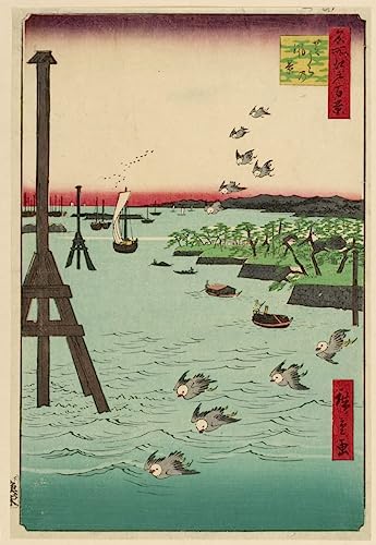 Cent vues célèbres d'Edo Hiroshige : terminez la décoration de votre salon avec cette grande toile
