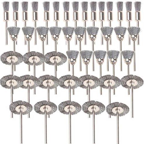 SHINA 45 PC Steel Wire Wheel Brushes for Accessories Rotary Tools Polish