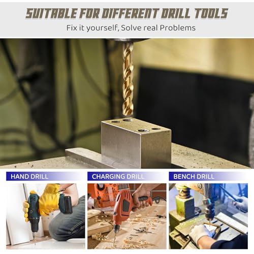 PRESS NUTS 130PCS Mixed Multi Drill Bit Set, 1 to 10mm HSS Titanium Twist Drill Bits, Masonry & Brad Point Bits for Metal, Wood, Plastic, Brick & Concrete, With Tray Case 6 PRESS NUTS 130PCS Mixed Multi Drill Bit Set, 1 to 10mm HSS Titanium Twist Drill Bits, Masonry & Brad Point Bits for Metal, Wood, Plastic, Brick & Concrete, With Tray Case - Image 6