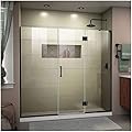 DreamLine Unidoor-X 68-68 1/2 in. W x 72 in. H Frameless Hinged Shower Door in Satin Black, D3301472R-09