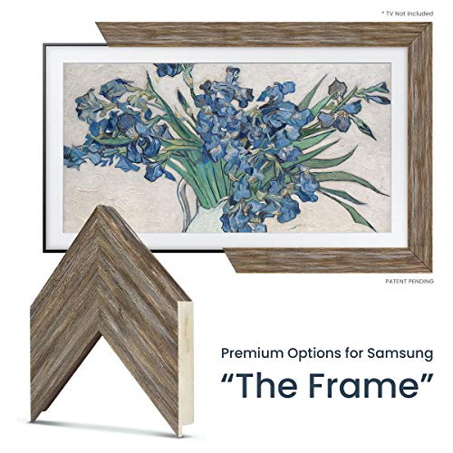 Deco TV Frames - Distressed Barnwood Frame Custom for Samsung The Frame TV(55")