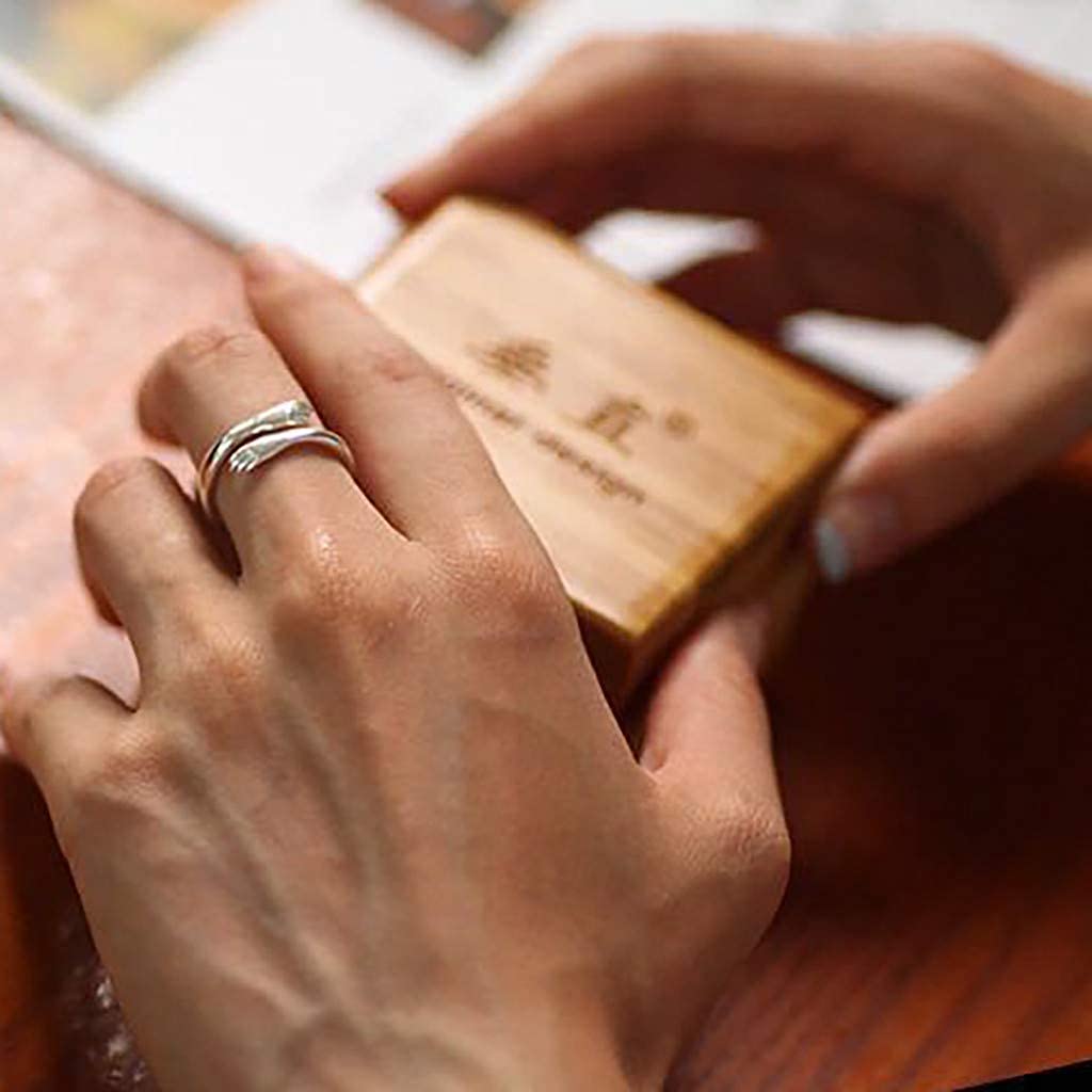 WXKAGF Anillo de Amor Abrazando Pareja, Nourich Vintage Abrazando Manos Anillo Ajustable de Plata esterlina, Amor Abrazo Manos Anillo Abierto joyería alianzas de Boda para Mujeres Hombres niñas