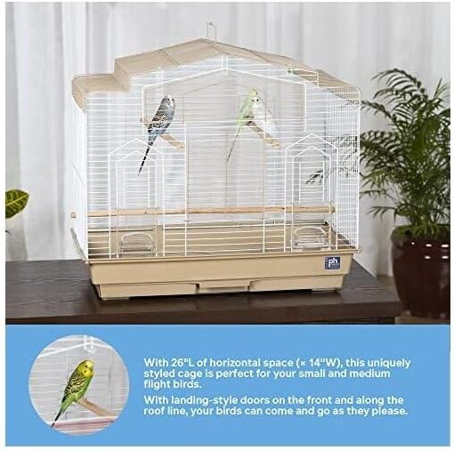 HomeStock Global Greatness Bird Cage with Spacious Interior, Durable Metal Construction, Elegant Design, and Functional Features for Birds Brown
