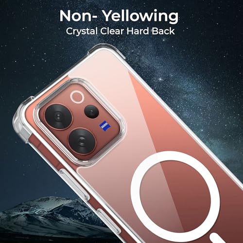 Image of A rtistque Clear Back Cover Case for Vivo V70 5G / V70 Elite 5G | Compatible with Mag-Safe | Premium Cover | Shockproof TPU Bumper | Slim Protective Design | Vivo V70 Back Cover - Transparent