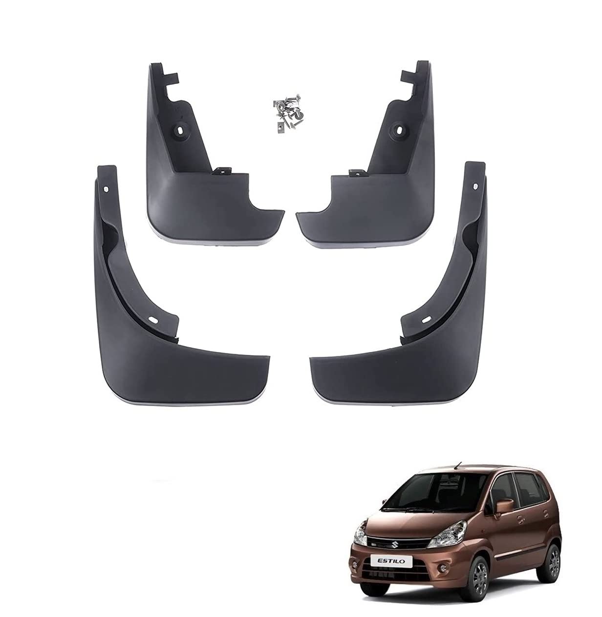 Kozdiko Car O.E Type Custom Fit Front and Rear Mud Flap Guard Compatible for Maruti Suzuki Zen Estilo-image-13
