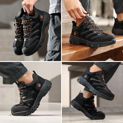 Image of Steel Toe Shoes for Women and Men, Lightweight Safety Work Shoes, Puncture Resistant Cushioned Low Top Work Sneakers for Warehouse Factory Construction