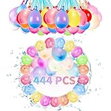 444 Stück Wasserbomben Selbstschließend Set, Wasserbombem Schnellbefüllbare, Biologisch Abbaubare Wasserbomben, Farbige Wasserballon Set für Strand Pool Garten Wasser Spiele