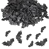 VEYLIN 120 Stück Mini Fledermaus Halloween Deko – Schwarze Kunststoff-Fledermäuse in 2 Größen – Streudeko & Tischdeko für Halloween Partys, Kinderfeiern, DIY und Bastelideen