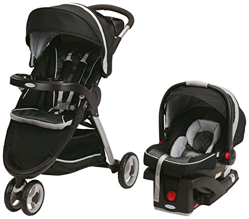 Image of Graco FastAction Fold Sport Travel System | Includes the FastAction Fold Sport 3-Wheel Stroller and SnugRide 35 Infant Car Seat