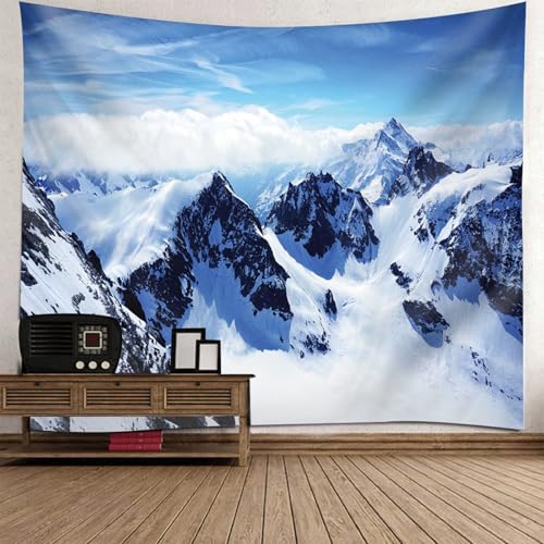 Tenture murale paysage montagne pour creer un salon cocooning